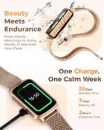 Fitness Tracker Watch for Women Men, Step Counter Work for iPhone and Android, IP68 Waterproof, Activity Track with Calorie, Sleep Monitor, 110+ Sports Modes Pedometer Smart Smartwatch (Gold, 1.57) - Image 6