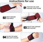 Wrist Support Straps & Lifting Straps, Ultra-Elastic Adjustable Design, Universal Wrist Support Gear for Bench Press, Deadlift, Powerlifting and Gym Training - Image 4