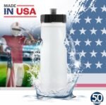 50 Strong Sports Water Bottles – Reusable 22 oz BPA-Free Plastic Bottles with Pull Top Cap – Made in USA – Top Rack Dishwasher Safe – Fits Most Bike Cages Brand - Image 6