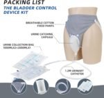 Wearable Urine Collector with Cotton Fixed Pants Silicone Urine Catching Capsule and Two Urinary Bags 2000ml and 1000ml Portable Set for Men, Grey - Image 3