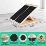 Slant Board for Calf Stretching, 5 Angle Portable Adjustable Calf Wooden Stretch Board with Training Poster, 300lb Weight Capacity for Ankle Heel Feet Leg Knees Physical Therapy Equipment - Image 3