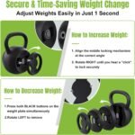 2-in-1 Adjustable Kettlebell, 15-45 LB Kettlebells Weight Set with Wide Grip, 4.8-30 LB Dumbbell Weights for Home Gym Strength Training - Image 5