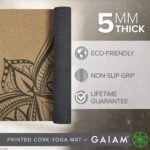 Gaiam Cork Yoga Exercise Mat | Natural Sustainable Cork Resists Sweat and Odors | Non-Slip TPE Backing Prevents Slipping| Great for Hot Yoga, Pilates, Fitness Working Out (68" x 24"x 5mm Thick) - Image 3