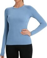 5 Pack Women's Compression Shirt Long Sleeve Workout Tops Athletic Baselayer Quick Dry Gym Yoga Running T-Shirt - Image 3