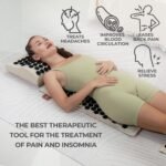 Acupressure Mat Set with 6,210 Pressure Points for Pain Relief and Relaxation Kit for Back, Neck, and Sleep – Yoga and Meditation Pillow (Soft Cream) - Image 3