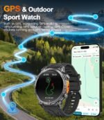 Military Smart Watches for Men GPS, 1.56" AMOLED Screen Bluetooth Call, Smartwatch for Android Phones and iPhone, 100+ Sport Modes, 3ATM Waterproof Smart Watch with Compass - Image 3