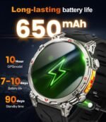 Military Smart Watches for Men GPS, 1.56" AMOLED Screen Bluetooth Call, Smartwatch for Android Phones and iPhone, 100+ Sport Modes, 3ATM Waterproof Smart Watch with Compass - Image 5