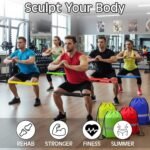 Sratte 120 Pcs Workout Loop Resistance Bands Bulk, Gym Elastic Bands Set for Fitness Sport Class Students Members Gift Physical, 5 Pieces Each Set, with Large Drawstring Backpack Bags - Image 5