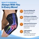 Modvel 2 Pack Knee Brace for Women & Men - Workout Knees Compression Sleeve for Knee Pain Relief Joint Support for ACL, Arthritis, Meniscus Tear Knees Brace for Sports, Rodilleras para Gym Fitness - Image 5
