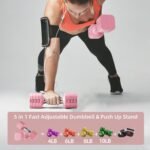 20LB Adjustable Dumbbell Set, 10lb Dumbbells Set of 2, 5 in 1 Free Weights Set, Each 4lb 6lb 8lb 10lb for Women & Men for Home Gym Exercise Workout Strength Training Equipment - Image 6