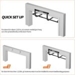 NOWAKE Pull up bar For Doorway,300lbs Heavy Duty Adjustable Width Portable Functional Ergonomic Design Door Frame Chin Up Bar With USA Patent For Home Fitness Workouts - Image 5