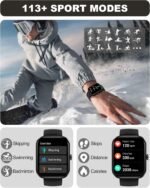 Smart Watch for Men Women(Answer/Make Call)-1.91" HD Fitness Smartwatch with Sleep/Heart Rate/spO2 Monitor, 113+ Sport Modes, IP68 Waterproof Smart Watch for Android iOS,Black - Image 6