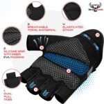 BEAST RAGE Fingerless Weight Lifting Gloves with Palm Protection Padding, Breathable Lightweight Gym Gloves for Men, Women, Weightlifting, Cycling, Exercise, Training Pull Up - Image 4