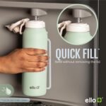 Ello Pop & Fill Stainless Steel Water Bottle with Quick Fill Technology, Double Walled Vacuum Insulated Metal, Leak Proof Locking Lid, Sip & Chug, BPA Free, Holiday Gift for Him Her, 22oz, 32oz, 40oz - Image 3