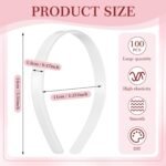 Hotop 100 Pcs Plastic Headbands Bulk 1 Inch Wide Craft No Teeth Plain Headbands DIY Hair Band Accessories for Girls Women (White,1/2 Inch Wide) - Image 3