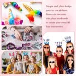 Hotop 100 Pcs Plastic Headbands Bulk 1 Inch Wide Craft No Teeth Plain Headbands DIY Hair Band Accessories for Girls Women (White,1/2 Inch Wide) - Image 6