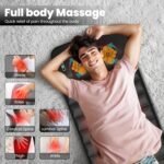 Massage Mat, Detachable Neck Massager, Full Body Vibration Heating, Massage Pad with 10 Vibrating Motors and 9 Speed Settings for Home Office Use, Gift for Men Women Parents Christmas,Black - Image 5