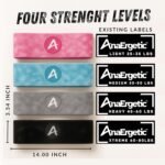 AnaErgetic Premium Resistance Bands, 4 Set of Stretch Bands for Booty Legs, Exercise Workout Bands for Women and Men, Pilates Flexbands, Durable Fabric, Exclusive Box and Carry Bag - Image 4