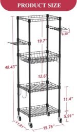 VOPEAK Home Gym Storage Rack with Wheels, Yoga Mat Storage Organizer for Kettlebells, Dumbbells, Resistance Bands, Space Saving 3-Tier Weight Rack for Home Gym, Garage, Easy to Install - Image 3