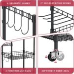 VOPEAK Home Gym Storage Rack with Wheels, Yoga Mat Storage Organizer for Kettlebells, Dumbbells, Resistance Bands, Space Saving 3-Tier Weight Rack for Home Gym, Garage, Easy to Install - Image 6