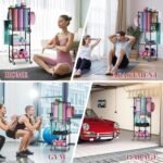 VOPEAK Home Gym Storage Rack with Wheels, Yoga Mat Storage Organizer for Kettlebells, Dumbbells, Resistance Bands, Space Saving 3-Tier Weight Rack for Home Gym, Garage, Easy to Install - Image 7