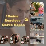 Ropeless Battle Ropes for Home Gym-Portable Cordless Training Rope Fitness Equipment for Men & Women,Weighted Workout Ropes for HIIT,Versatile Exercise Equipment for Home and Travel(Black) - Image 4