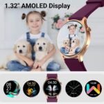 Fitpolo Smart Watch for Women,1.3" AMOLED Touchscreen Fitness Tracker, Make/Answer Calls, Heart Rate SpO2 Monitor,IP68 Waterproof,Sleep Activity Tracking Smartwatch for Android Phones iPhone (Purple) - Image 3