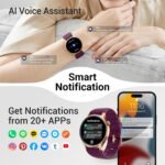 Fitpolo Smart Watch for Women,1.3" AMOLED Touchscreen Fitness Tracker, Make/Answer Calls, Heart Rate SpO2 Monitor,IP68 Waterproof,Sleep Activity Tracking Smartwatch for Android Phones iPhone (Purple) - Image 4