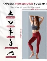 HAPBEAR Large Yoga Mat - 72"x36" Extra Wide Exercise Mat - 1/4" Thick Dual Color PVC | Anti-Slip Surface & High Cushioning - Ideal for Yoga, Pilates & Home Workouts - Bonus Mesh Bag - Image 3