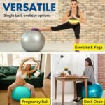 ProBody Pilates Yoga Ball - Exercise Balls, Various Sizes, for Stability, Pregnancy, Workout & Physical Therapy - Image 4