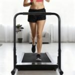 Walking Pad Handle Bar Only, Compatible with Walking Pads 24.4'' Wide, Adjustable Handrail Height (Max 43.3''), Parallettes Bar, Non-Slip Base, Tool-Free Assembly, Sturdy Support,Black - Image 6