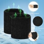 8 Pcs Sports Wrist Sweat Bands for Men & Women， Absorbent Wrist Sweatbands Tennis Wristbands, Elastic Wrist Bands for Sweat for Basketball Tennis Football Gym Running Working Out - Image 4