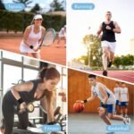 8 Pcs Sports Wrist Sweat Bands for Men & Women， Absorbent Wrist Sweatbands Tennis Wristbands, Elastic Wrist Bands for Sweat for Basketball Tennis Football Gym Running Working Out - Image 7