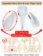 Pelvic Floor Exercise Devices 77 lb Adjustable Kegel Inner Thigh Exerciser and Hip Trainer Workout Equipment for Home Postpartum Recovery Women Men, with Band - Image 3
