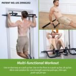 NOWAKE New Version Multi-Grip Pull up bar For Doorway,330lbs Heavy Duty 47.3 Inch Extra Width Portable Functional Ergonomic Design Door Frame Pull Up Bar With USA Patent For Home Gym Exercise - Image 5