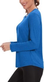 7 Pack Womens Long Sleeve Athletic Shirts UV Sun Protection UPF 50+ Quick Dry Workout Running Tops V Neck - Image 4