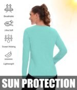 7 Pack Womens Long Sleeve Athletic Shirts UV Sun Protection UPF 50+ Quick Dry Workout Running Tops V Neck - Image 5