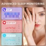Smart Ring Health Tracker, for men and women, equipped with heart rate monitor, sleep tracker, 8 exercise modes, step counter, 5-7 days battery life, no subscription fee, IP68 waterproof R18 (9) - Image 4