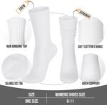 Womens Scrunch Crew Socks: Retro Solid Slouch Mid Calf Socks - Cotton Casual Athletic Socks - Image 3