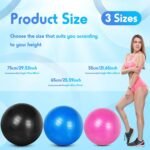 Honoson 3 Pcs Yoga Ball 55/65/75cm Exercise Ball for Working Out Birthing Pregnancy Gym Physical Therapy Balance Stability Fitness, Quick Pump Included - Image 3