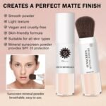 Mineral Sunscreen Setting Powder for Face & Scalp, SPF 35 Mineral Brush Powder Sunscreen Oil Control Matte Finish Long Lasting Lightweight Breathable for All Skin Tones Types-03 Medium - Image 5