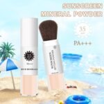 Mineral Sunscreen Setting Powder for Face & Scalp, SPF 35 Mineral Brush Powder Sunscreen Oil Control Matte Finish Long Lasting Lightweight Breathable for All Skin Tones Types-03 Medium - Image 7