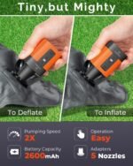 ETENWOLF AIR 3 Air Pump for Inflatables with 2600 mAh Battery & Camping Light, Ultra-Fast and Mini Electric Air Pump, Inflate Deflate for Air Mattress, Pool Floats, Vacuum Storage Bags - Image 3