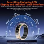 Smart Ring Health Tracker with LED Display Screen, IP68 Waterproof Fitness Tracker, Bluetooth Connection Health Ring Compatible with iOS/Android, Activity Tracker/Heart Rate/Blood Oxygen/Sleep/Step - Image 3