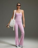 OMKAGI 2 Piece Workout Sets for Women Padded Tank Tops Flare Leggings Pilates Outfits - Image 6