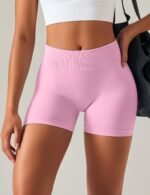 OLCHEE Womens Workout Shorts Seamless Scrunch Butt Lifting 3 Pack Yoga Gym Athletic High Waisted Tummy Control Booty 4.1" - Image 3