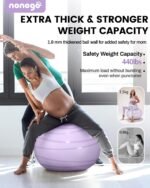 nonogo Birthing Ball for Pregnancy with Resistance Bands- Exercise Ball for Working Out, Yoga, Physical Therapy, Maternity Physio, Balance Stability Ball with Pump - Image 3
