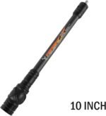 ZSHJGJR Archery Bow Stabilizer Bar 8",10",12", 15" for Compound Bow, 3K Carbon Fiber Body Flexible Core, Damping System and Weights Kit for Vibration Reduction - Image 3