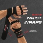 FITNESS FORCE Ventilated Weightlifting Gloves Workout Gloves for Men & Women with Built-in Wrist Wraps Fingerless Gym Gloves for Men Perfect for Exercise Fitness, Weight Lifting, Cross Training - Image 3