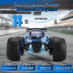 Remote Control Car, 1:18 Scale Rc Cars, All-Terrain RC Truck with LED Light, 20KM/H, Rechargeable, 2WD, 2.4GHz, Sturdy PVC Shell, Remote Control Truck for Boys 4-7 8-12, Beginner - Image 3